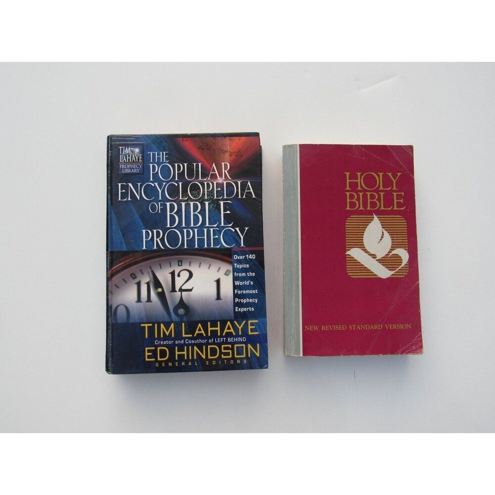 Popular Encyclopedia of Bible Prophecy L. Hindson 2004 & Holy Bible - Lot Of‎ 2